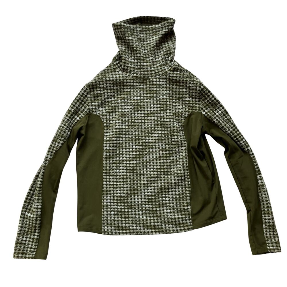 Nike Pro Hyperwarm Turtleneck Active Top Size XL Olive Green